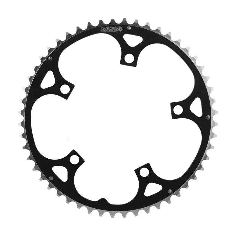 Origin8 130mm 5-bolt 52T Ramped Chainring in Black/Silver