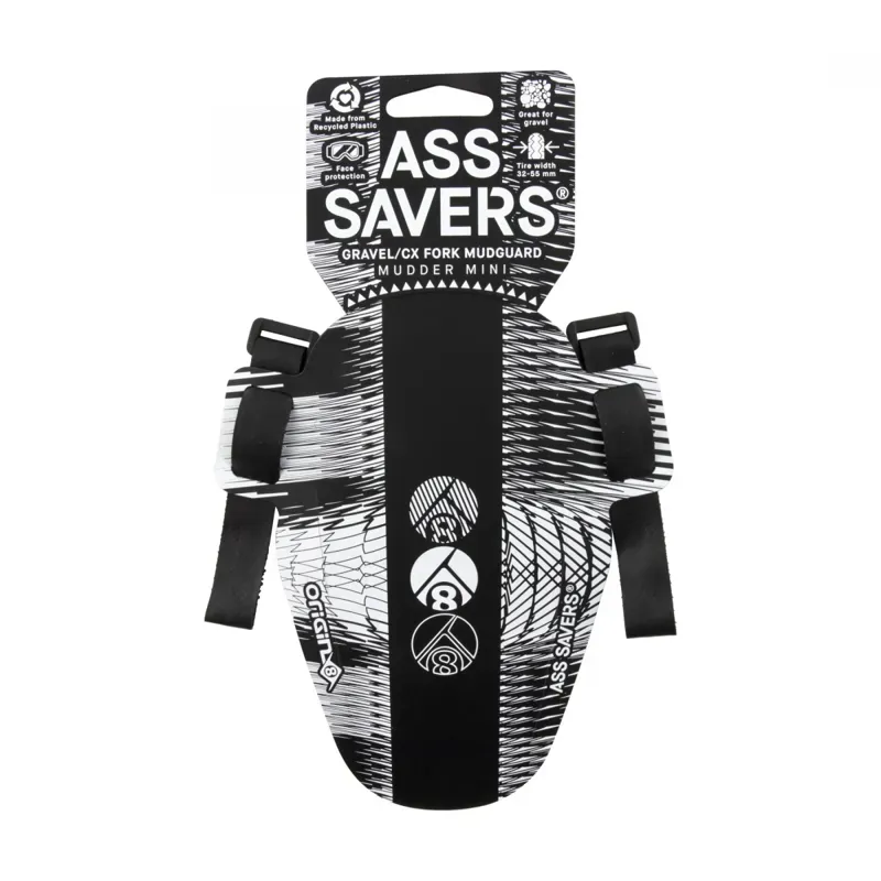 Origin8 Hi-Fi Ass Savers 170x90mm Front Mini Fender in Black/White