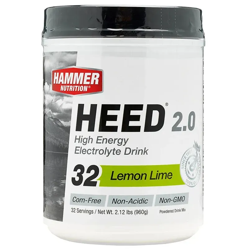 Hammer Nutrition Heed Lemon-Lime 2.0 Drink Mix Tub in White