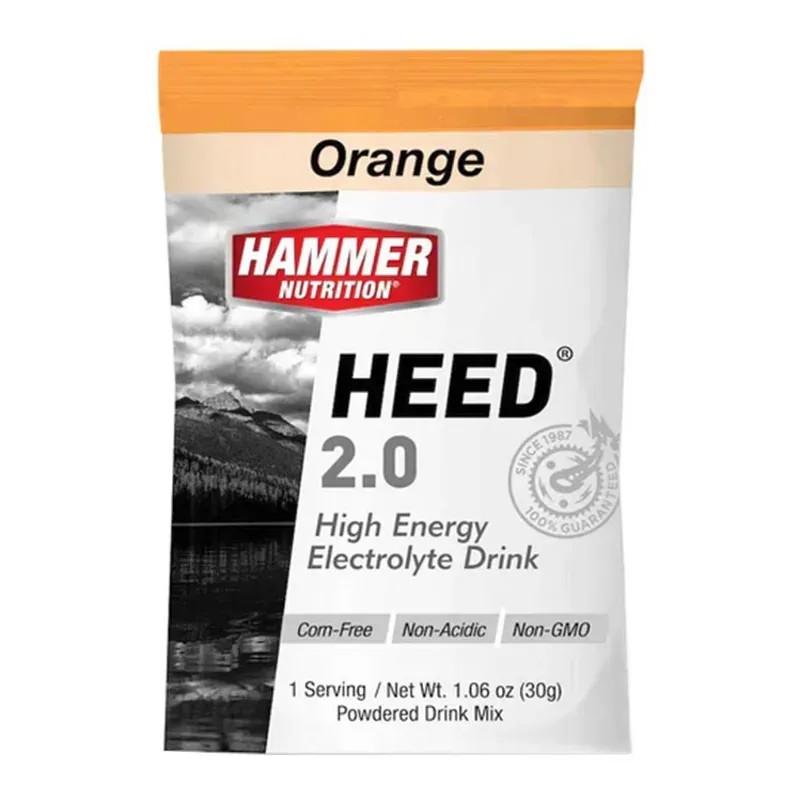 Hammer Nutrition Heed Mandarin-Orange 2.0 Drink Mixes in White