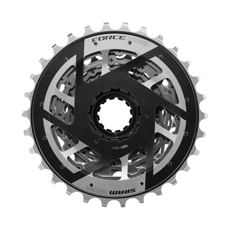 SRAM Force XG-1270 Cassette - 12-Speed 10-36t Silver For XDR Driver Body E1 Silver/Black-12